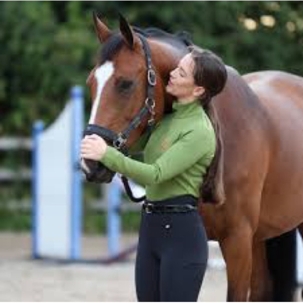 Horzehoods HH unique  Equestrian performance Top green orange thermal XS